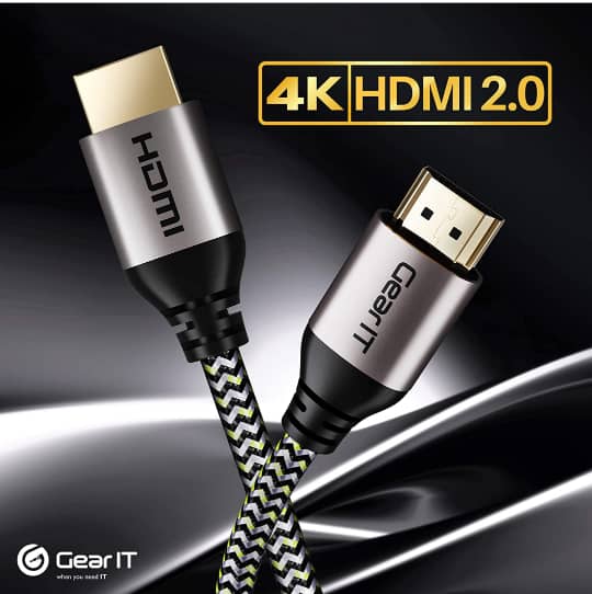 Câble HDMI (10ft / 3m) HDMI 2.0b haute vitesse, 4K 60hz, 3D, ARC, HDCP 2.2,  HDR, 18Gbps - tressé en nylon - Toutbagays